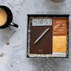Golden Indulgence: Leather Journal and Exquisite Brews